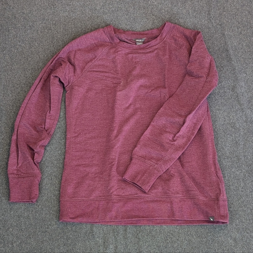 Eddie Bauer Crewneck Pullover Sweatshirt Burgundy Size S